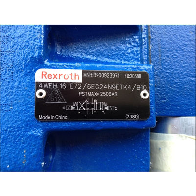 Rexroth Direction Valve 4WEH16E7X/6EG24N9ETK4/B10 Blue High Pressure 280 Bar 24V DC High Flow Capacity 300 Liters/Minute