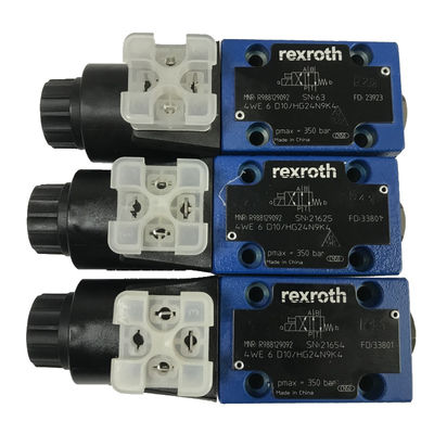 Rexroth Solenoid Valve 4WE6J10 HG24N9K4 Directional Valve for Hydraulic Systems 80L/min Flow 350 Bar Pressure Manual Operation