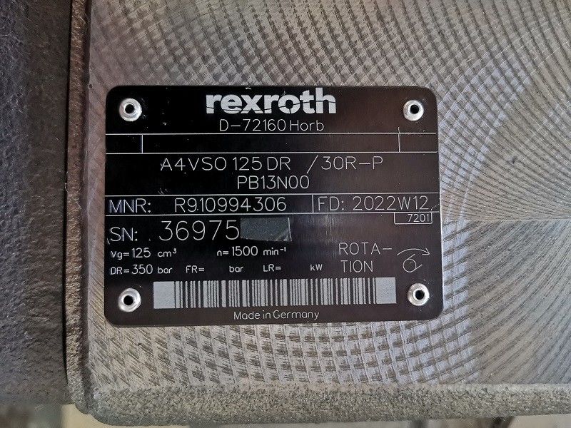 Rexroth Plunger Pump A4VSO125DR/30R-PPB13N00 Rexroth High Pressure Plunger Pump