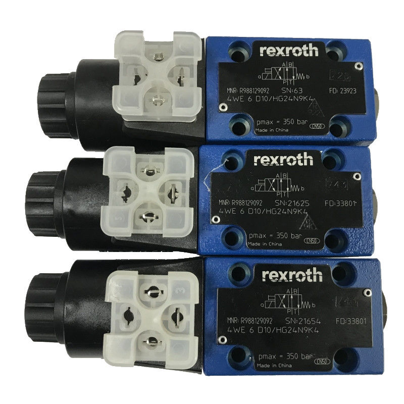 Rexroth Solenoid Valve 4WE6J10 HG24N9K4 Directional Valve for Hydraulic Systems 80L/min Flow 350 Bar Pressure Manual Operation